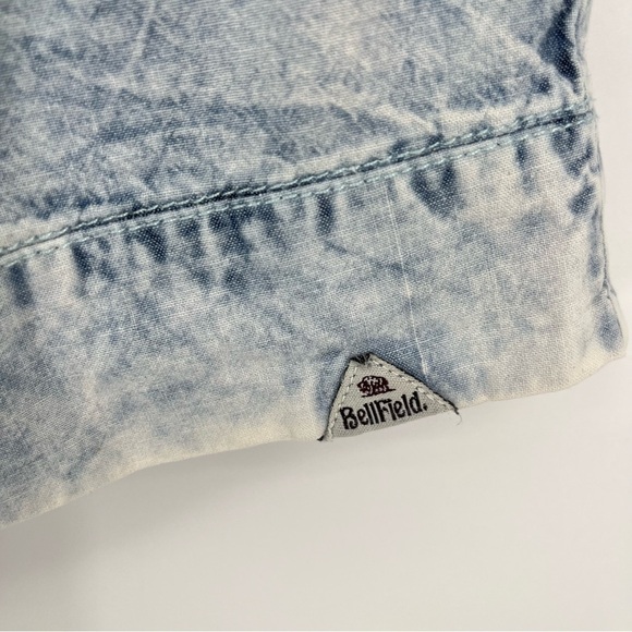 BELLFIELD Floral Embroidered‎ High Waist Chambray Light Acid Wash Shorts Cotton - Picture 4 of 13